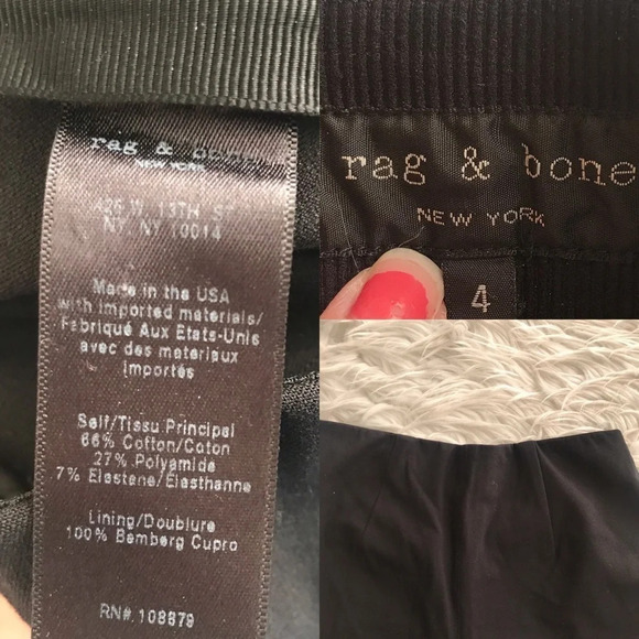 Rag & Bone Annie High Rise Skinny Pants Black Casual Contemporary Women’s 4 - Picture 8 of 8